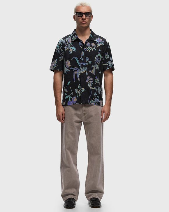 シャツ thisisneverthat Object Jacquard Button Up Top Buy thisisneverthat Object Jacquard Button Up Top 'Black