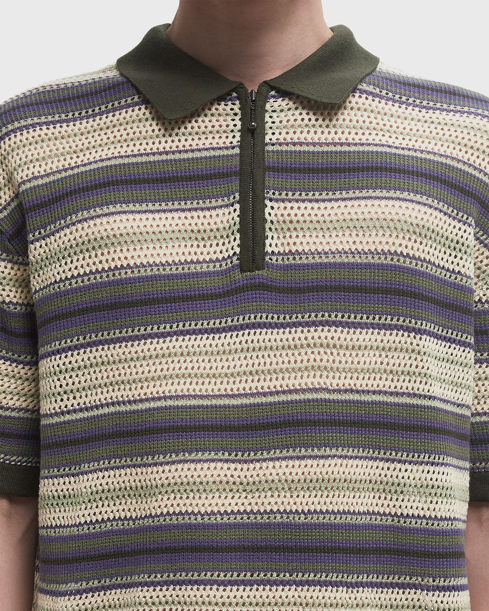 Stripe S/S Knit Polo
