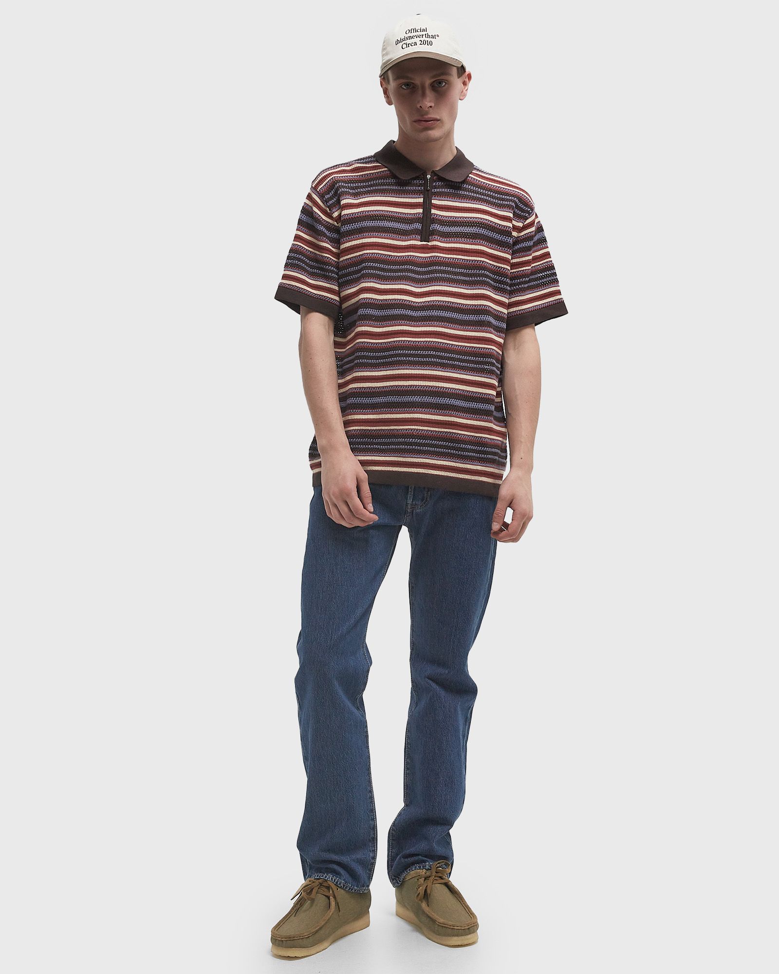 Stripe S/S Knit Polo