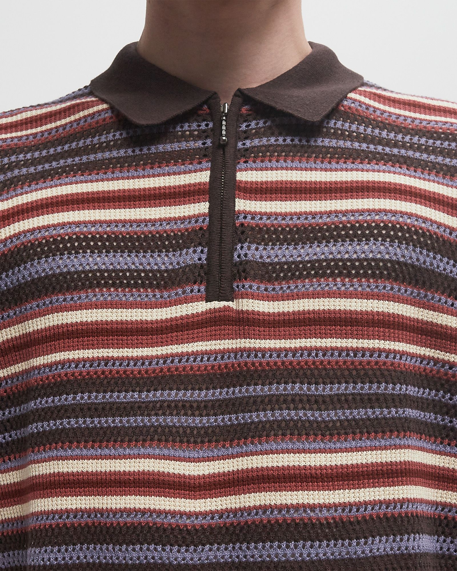 Stripe S/S Knit Polo