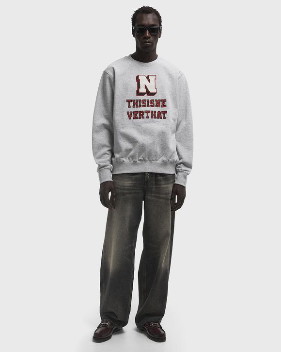 thisisneverthat Cross Stitched Crewneck Grey | BSTN Store