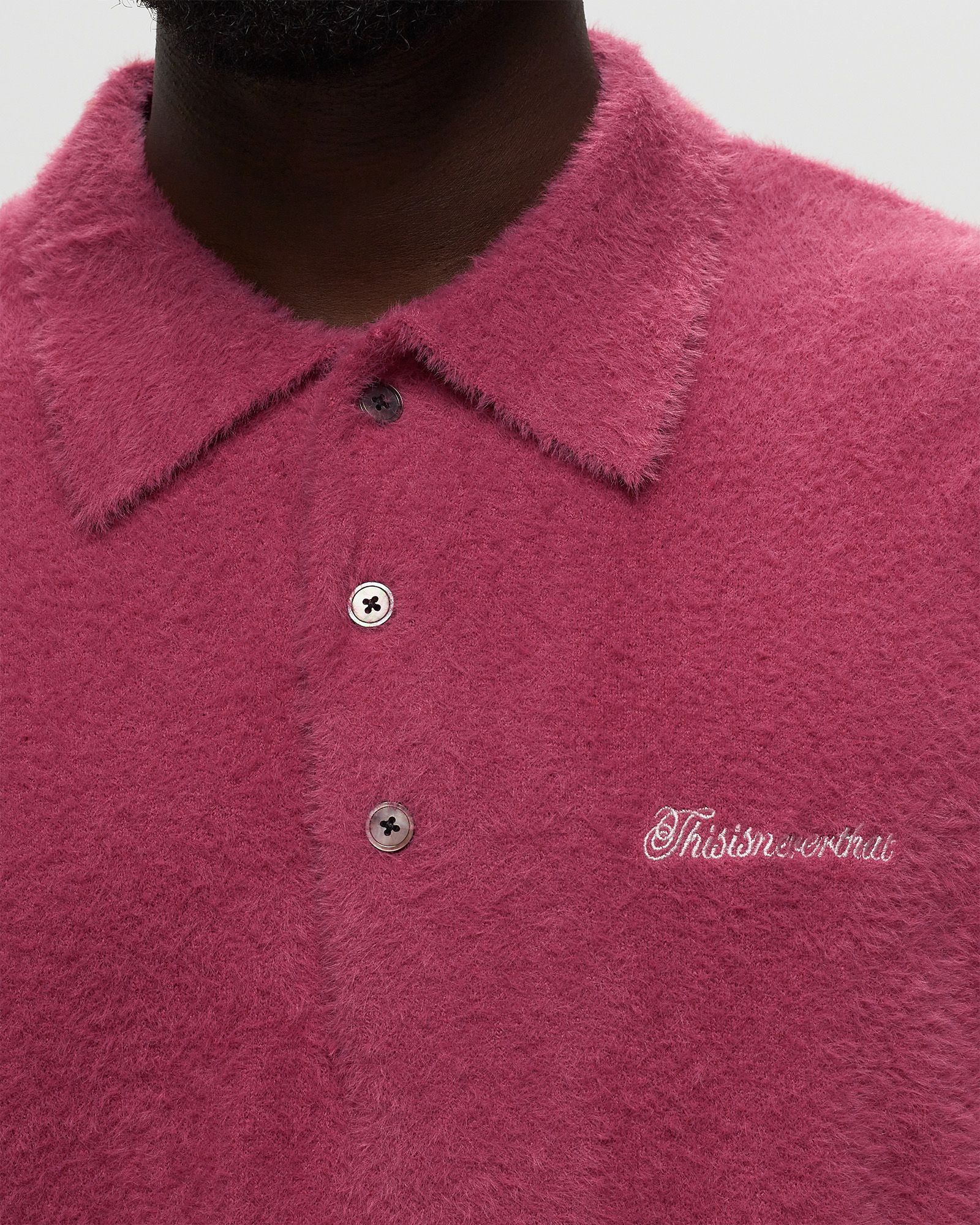 Script Shaggy Knit Polo