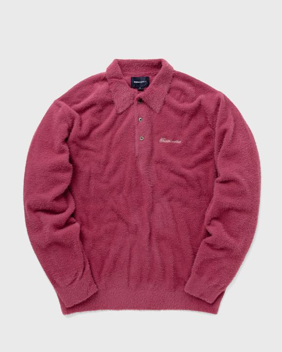 thisisneverthat Script Shaggy Knit Polo Purple | BSTN Store