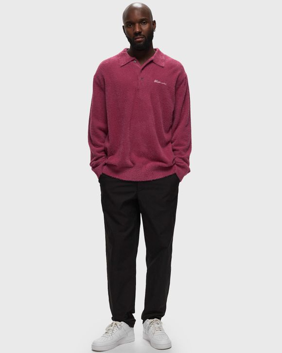 thisisneverthat Script Shaggy Knit Polo Purple - PLUM