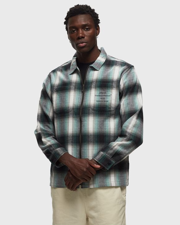 thisisneverthat Flannel Zip Shirt Green - GREEN