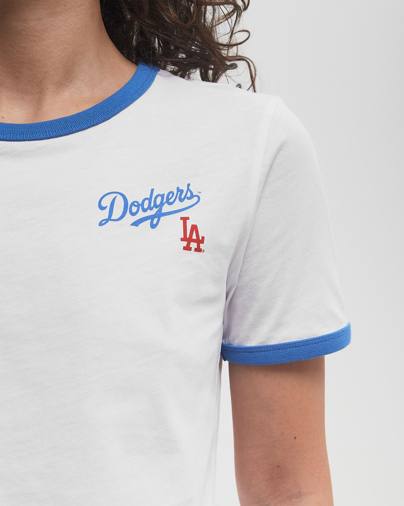 Dodgers Serif Ringer Tee