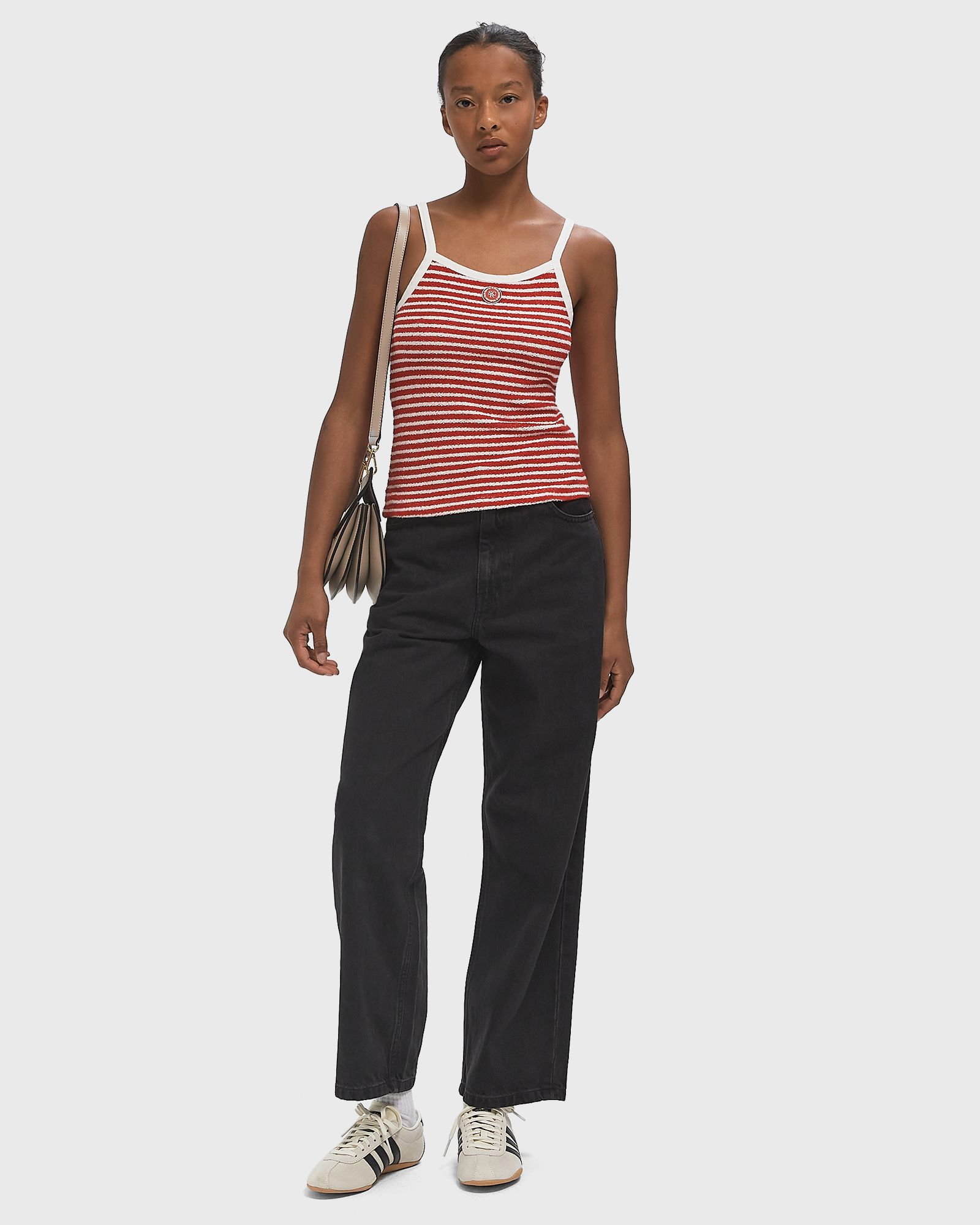 Serif Logo Striped Terry Tank