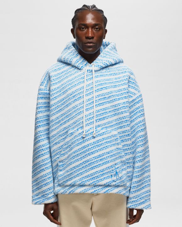 Blue white striped hot sale hoodie