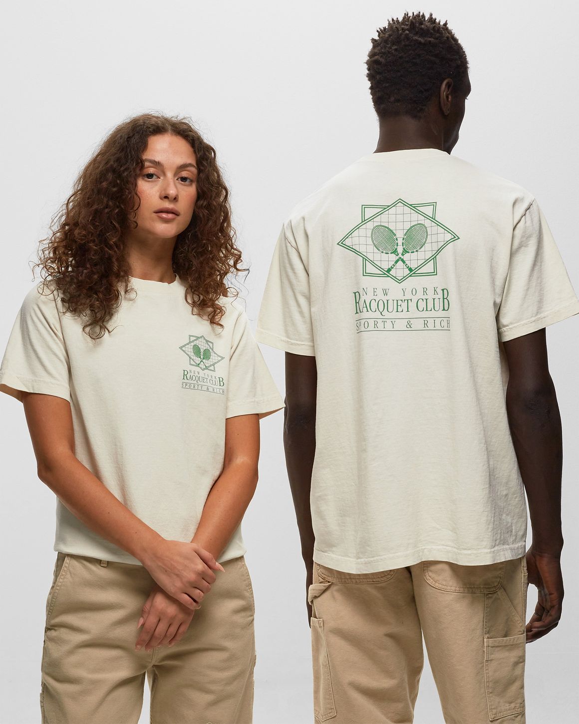 Tシャツ・カットソー Sporty & Rich Unisex LA Racket Club T-Shirt TS853VE Buy Sporty & Rich LA Racquet Club T-Shirt 'Green/White