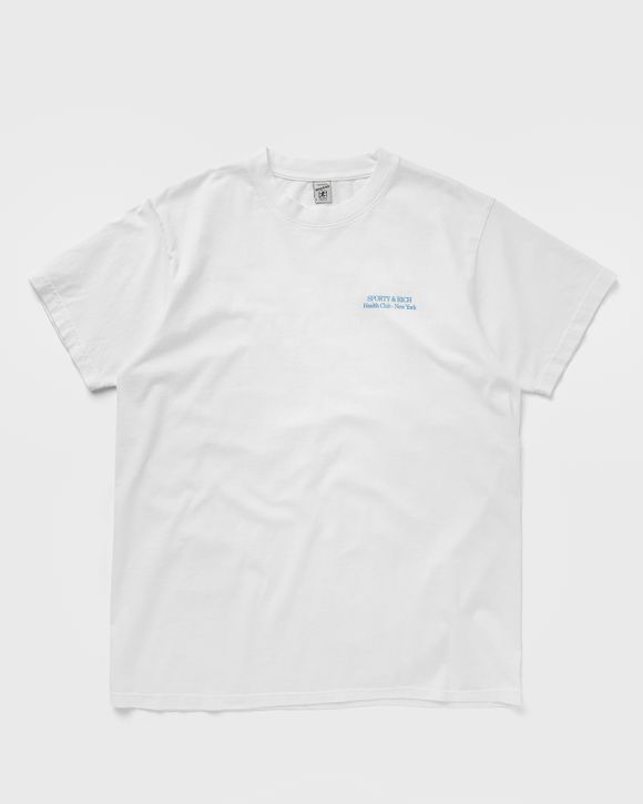 Sporty & Rich NEW DRINK WATER T SHIRT White - WHITE/ATLANTIC