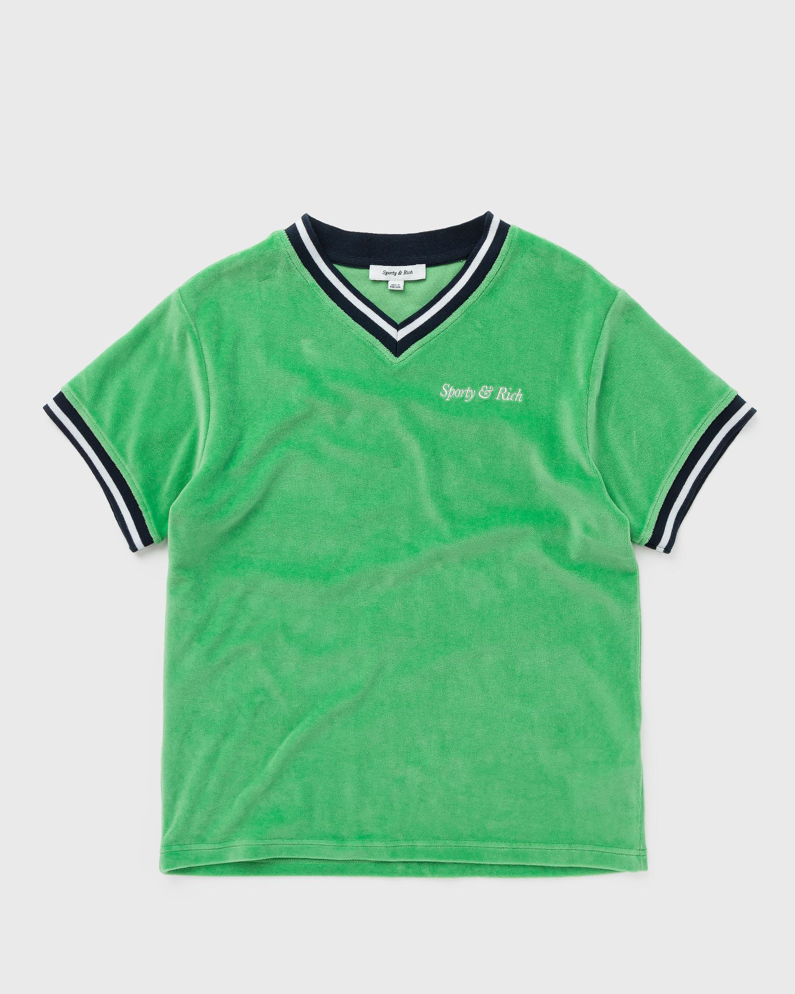 Italic Logo Embroidered V-Neck Tee