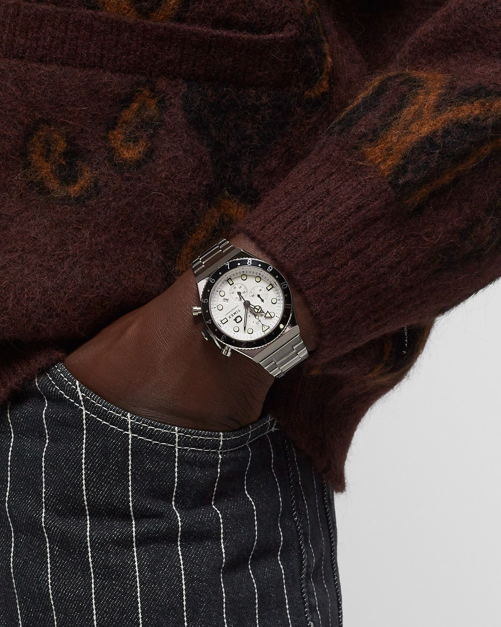 Q Timex 3 Time Zone Chronograph