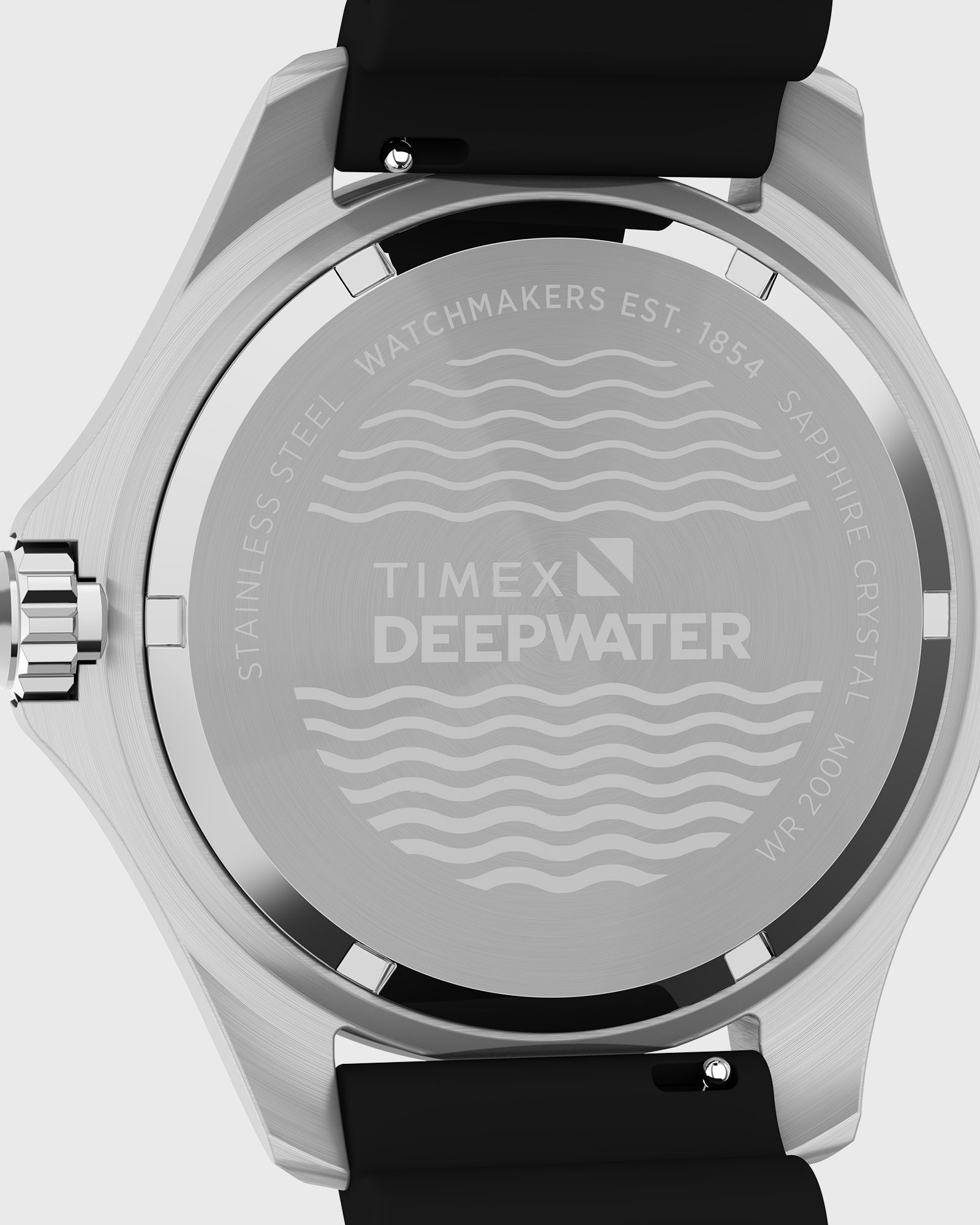 Deep Water Abyss 200 SST Black Dial Black Rubber Strap 44mm case