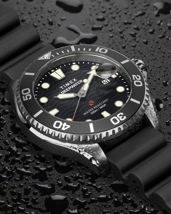 Deep Water Abyss 200 SST Black Dial Black Rubber Strap 44mm case
