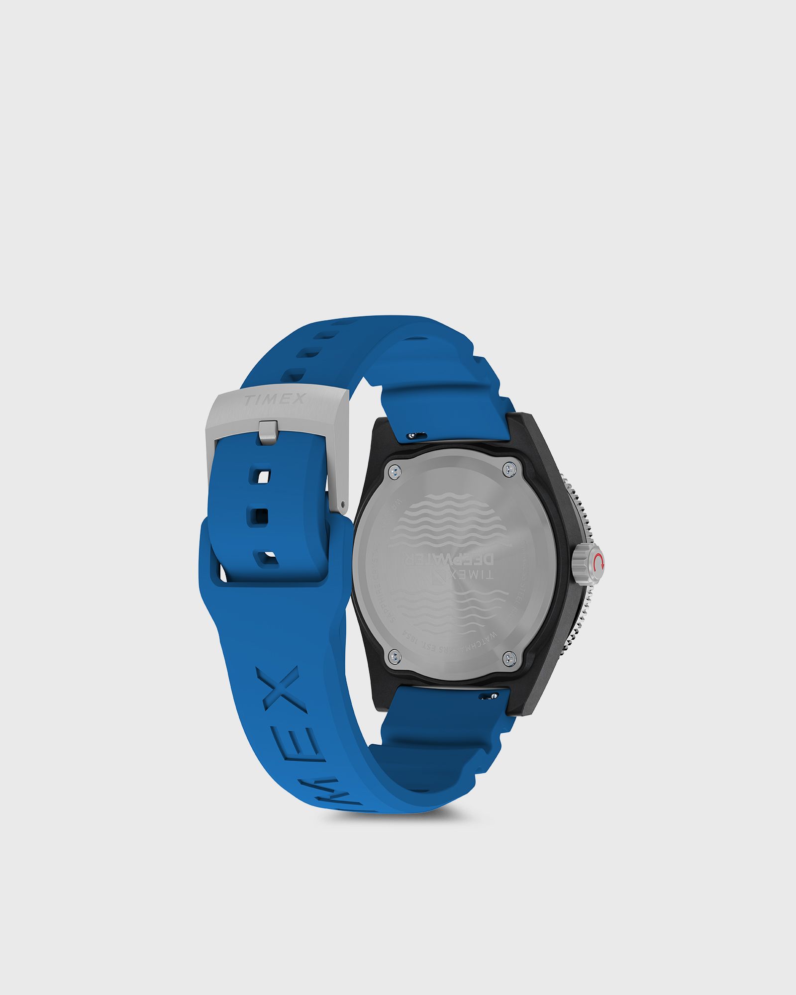 Deep Water Reef 200 Composite Black Dial Blue Rubber Strap 43mm case