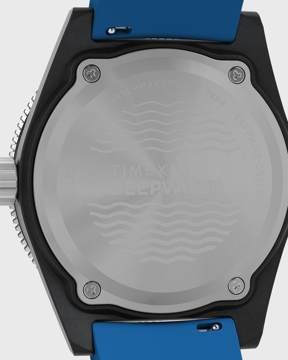 Deep Water Reef 200 Composite Black Dial Blue Rubber Strap 43mm case