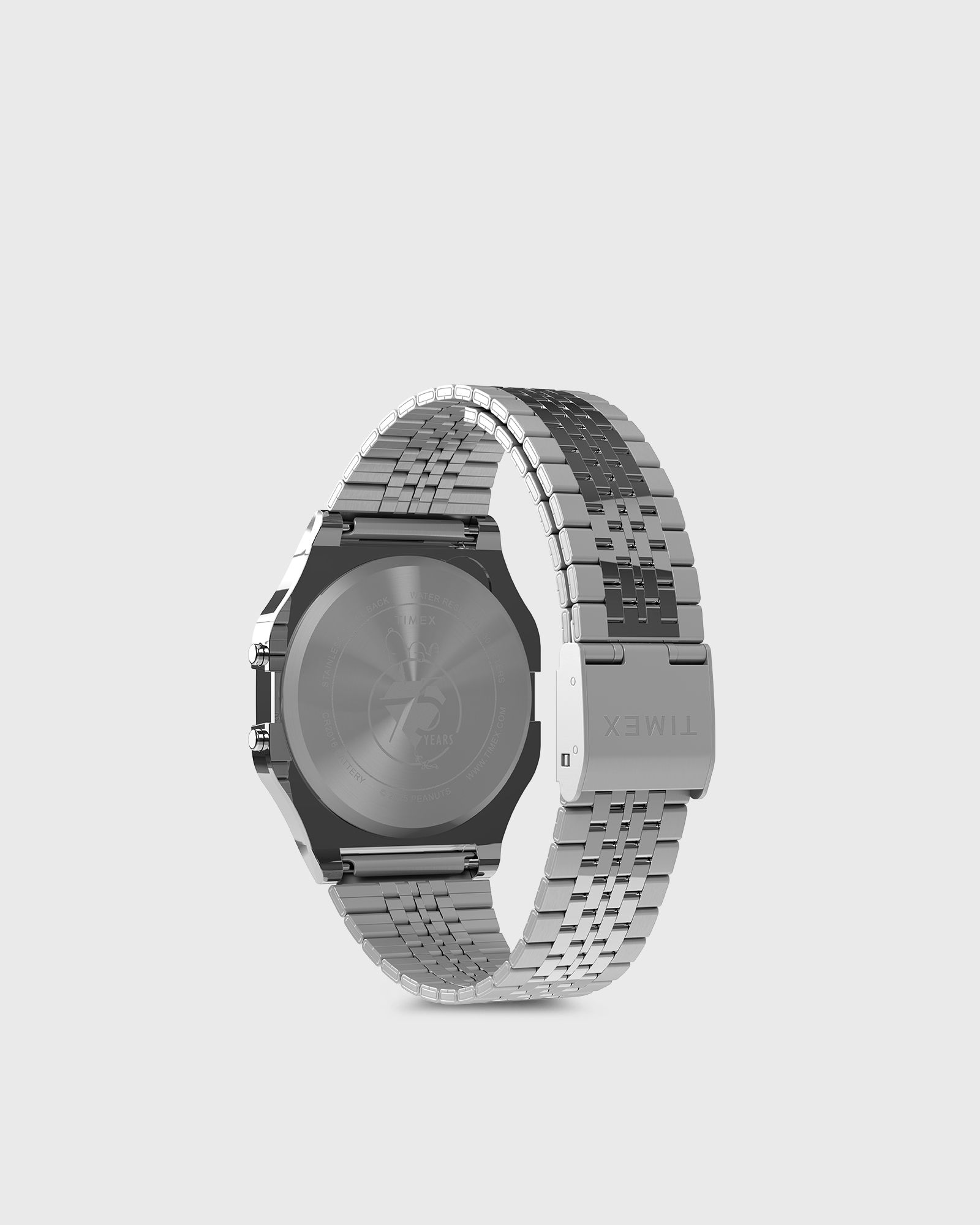 Peanuts 75th Anniversary T-80 Silver Tone Case and Stainless Steel Bracelet 34mm case