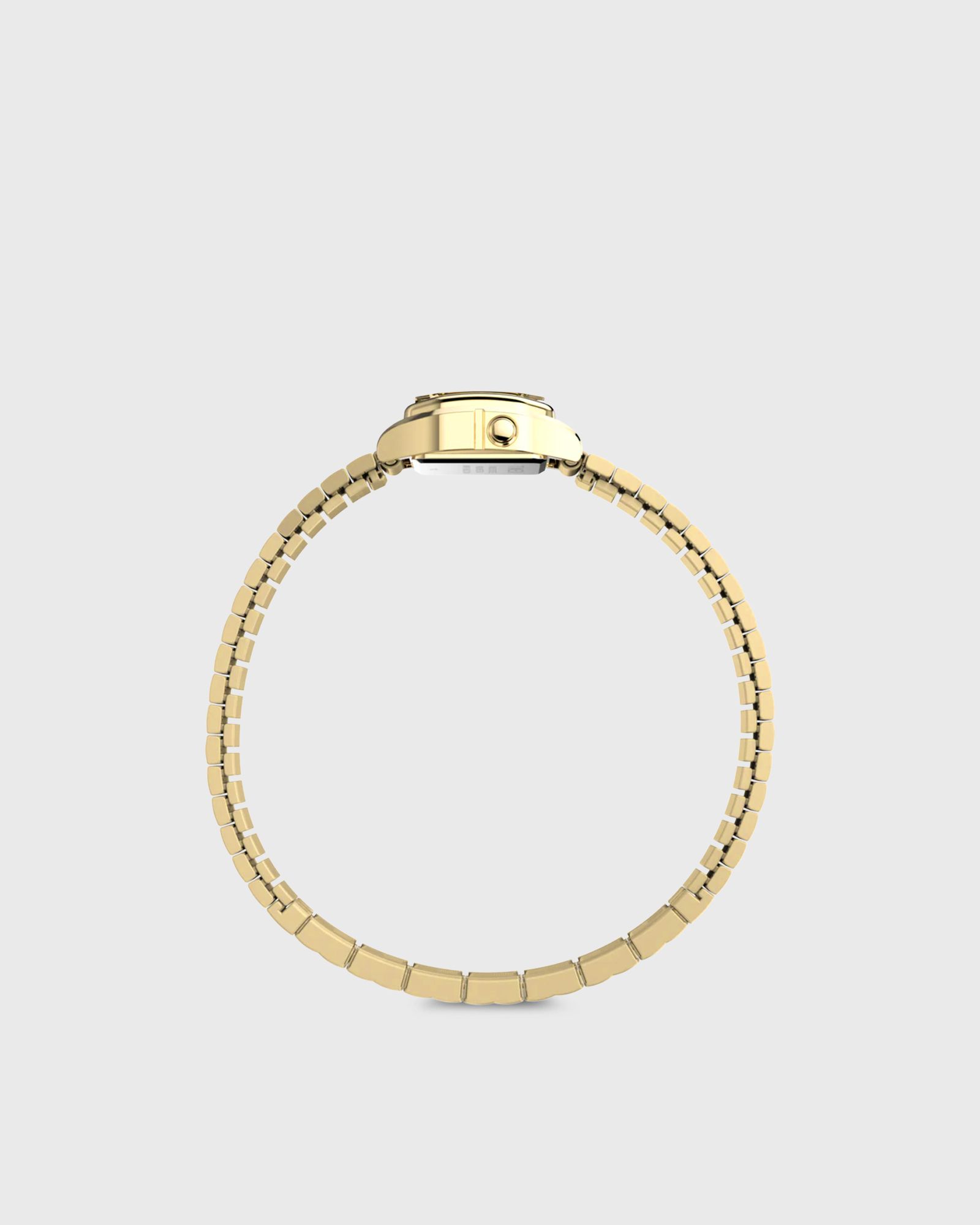 TEENY TINY TIMEX GOLD TONE CASE AND PERFECT FIT EXPANSION BAND