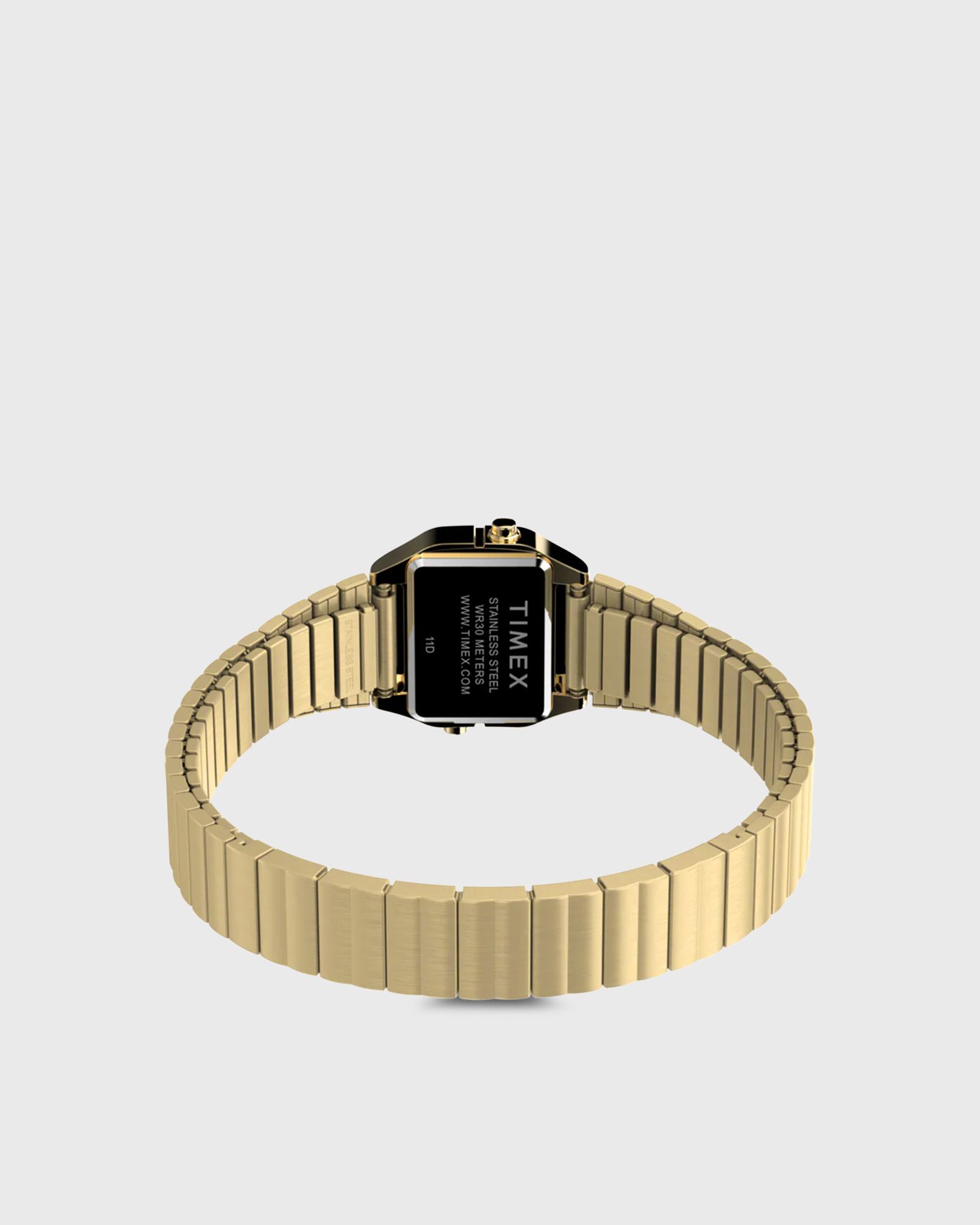 TEENY TINY TIMEX GOLD TONE CASE AND PERFECT FIT EXPANSION BAND