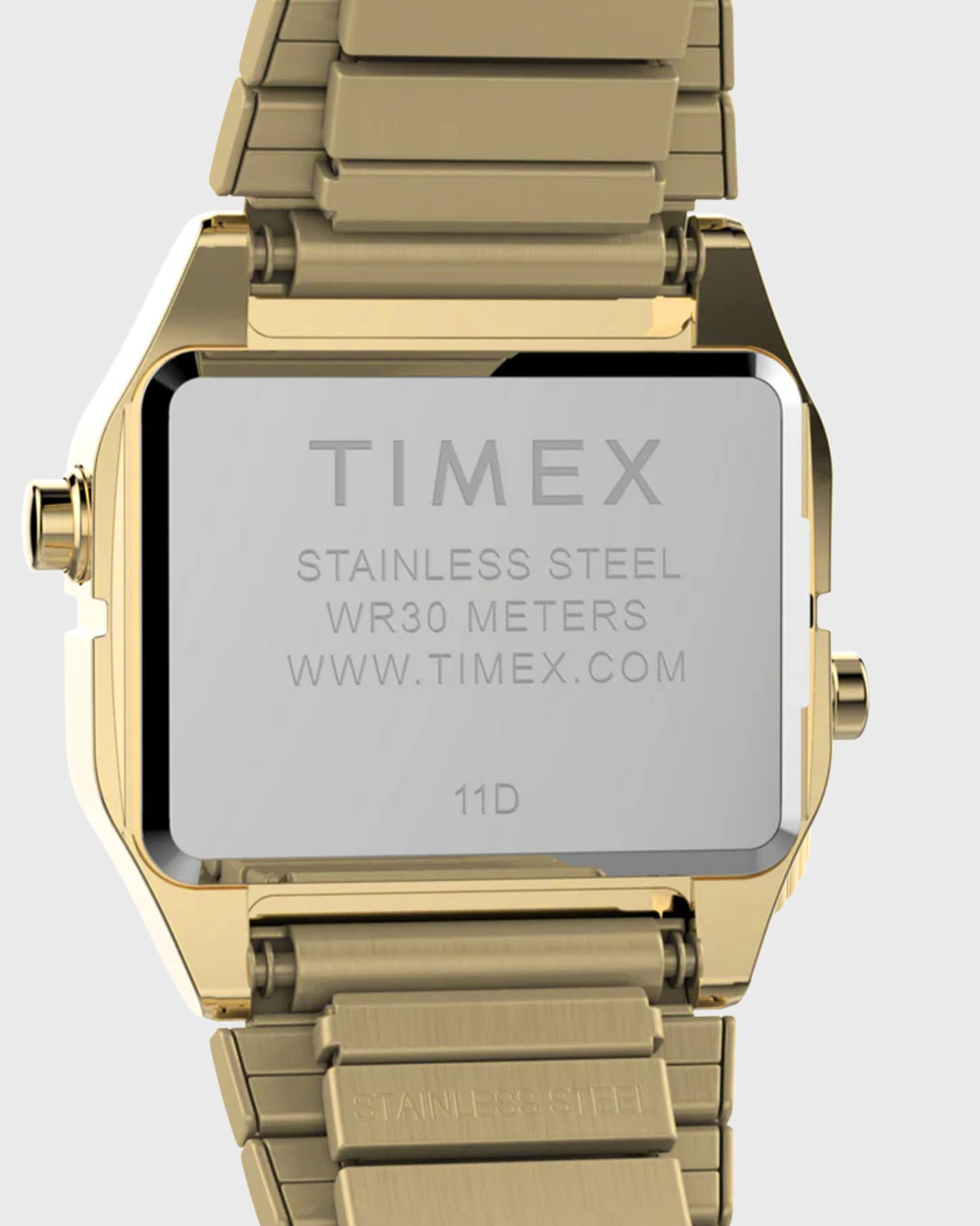 TEENY TINY TIMEX GOLD TONE CASE AND PERFECT FIT EXPANSION BAND