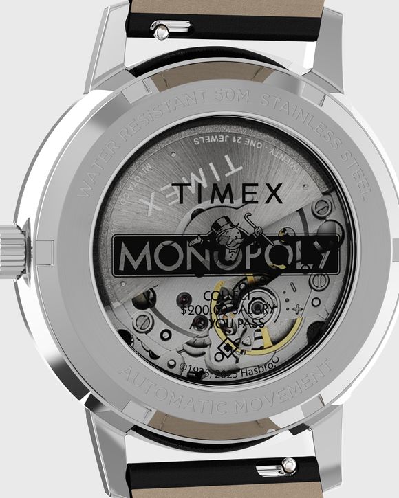 X Monopoly Marlin 38Mm Sst Case Silver Dial Black Strap