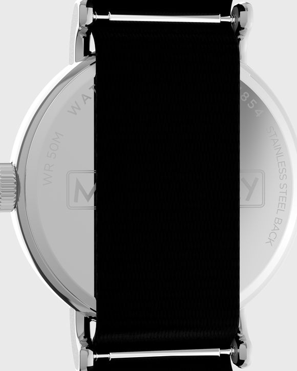 X Monopoly Weekender 37Mm Silver Tone Case Green Dial Black Strap