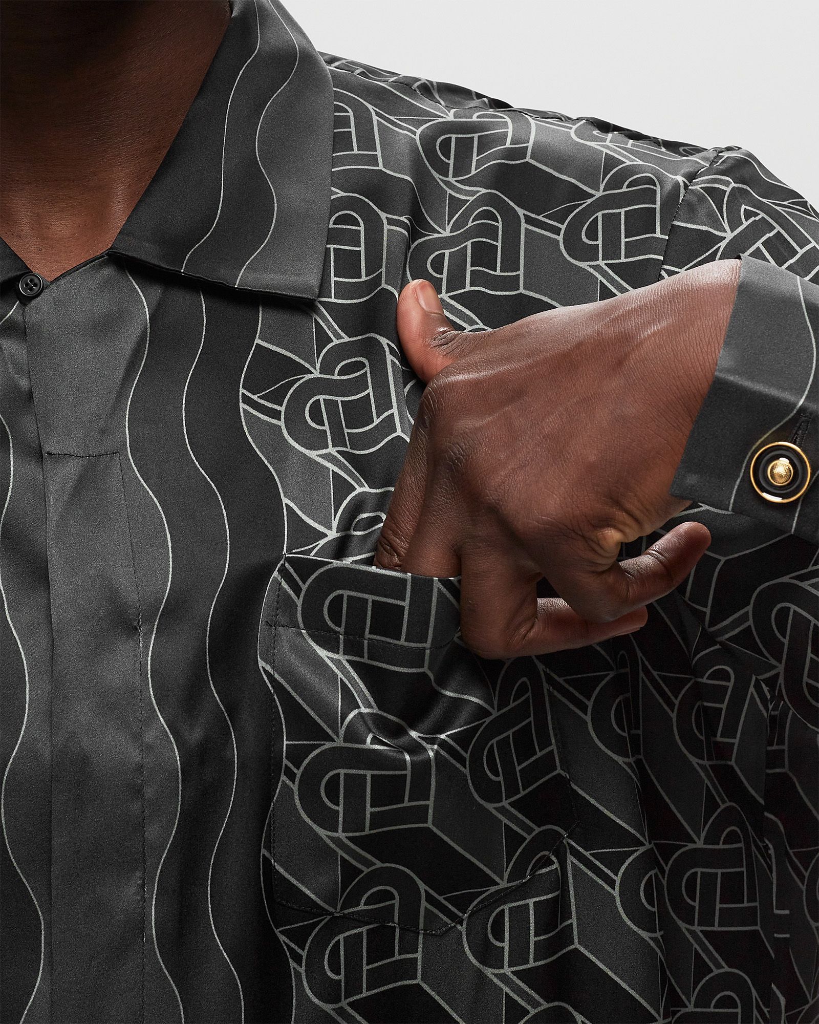 CUBAN COLLAR LONG SLEEVE SHIRT