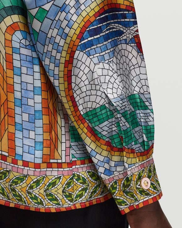 Casablanca Graphic Print Silk Long Sleeved Shirt Multicolour