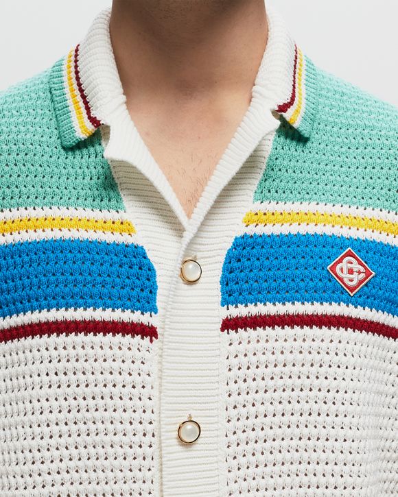 Casablanca CROCHET EFFECT TENNIS SHIRT White | BSTN Store