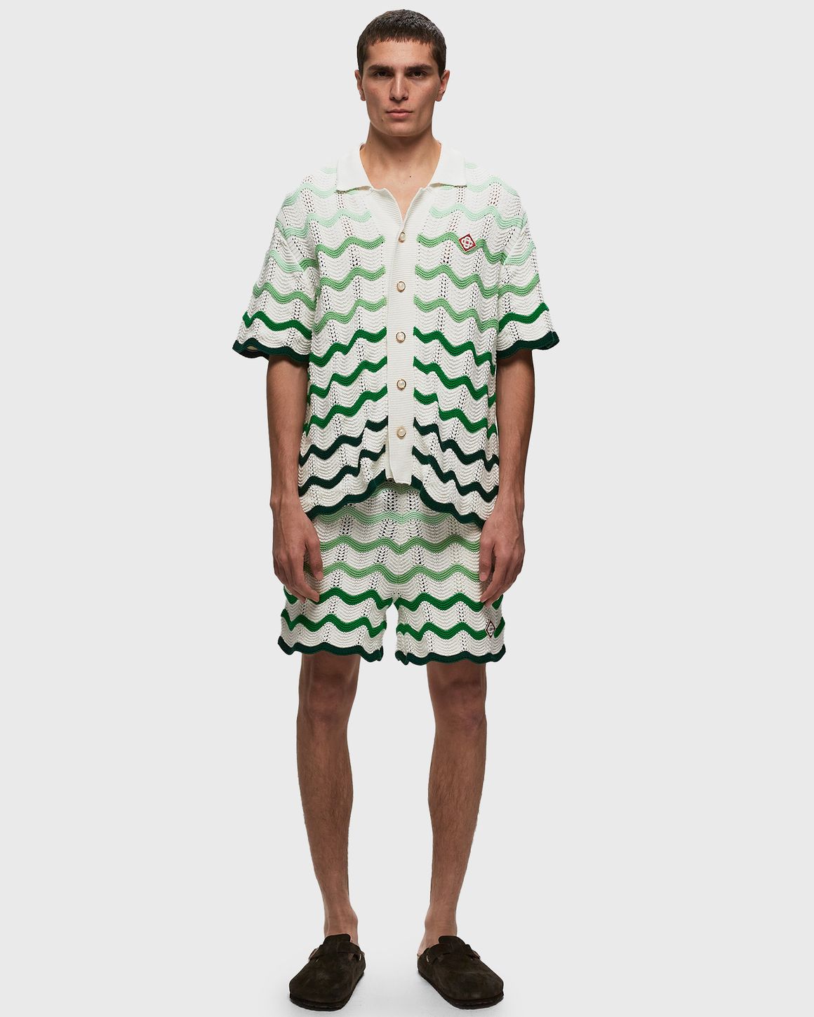 Casablanca GRADIENT WAVE TEXTURE SHIRT Green/White | BSTN Store