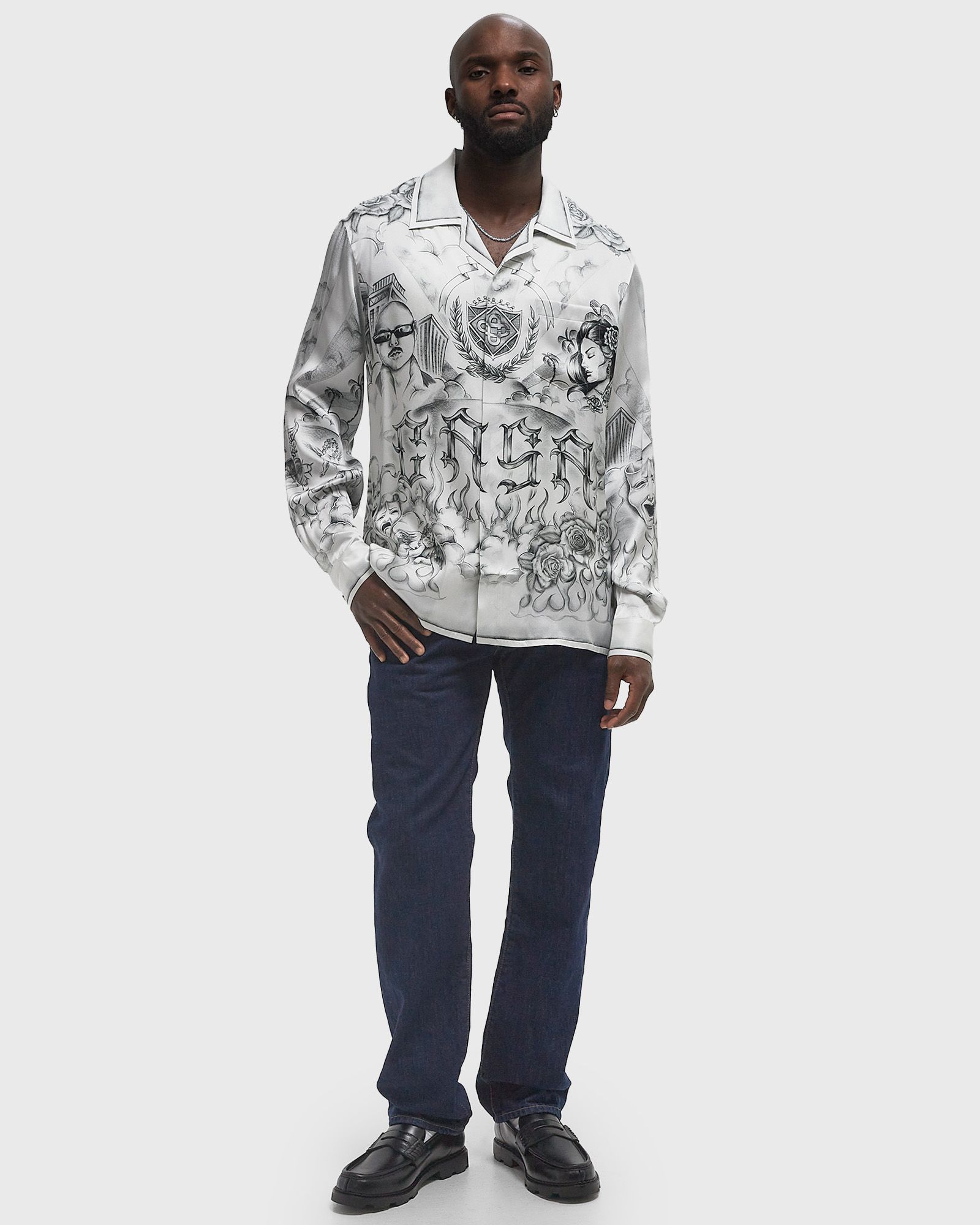 LONG SLEEVE CUBAN COLLAR SHIRT