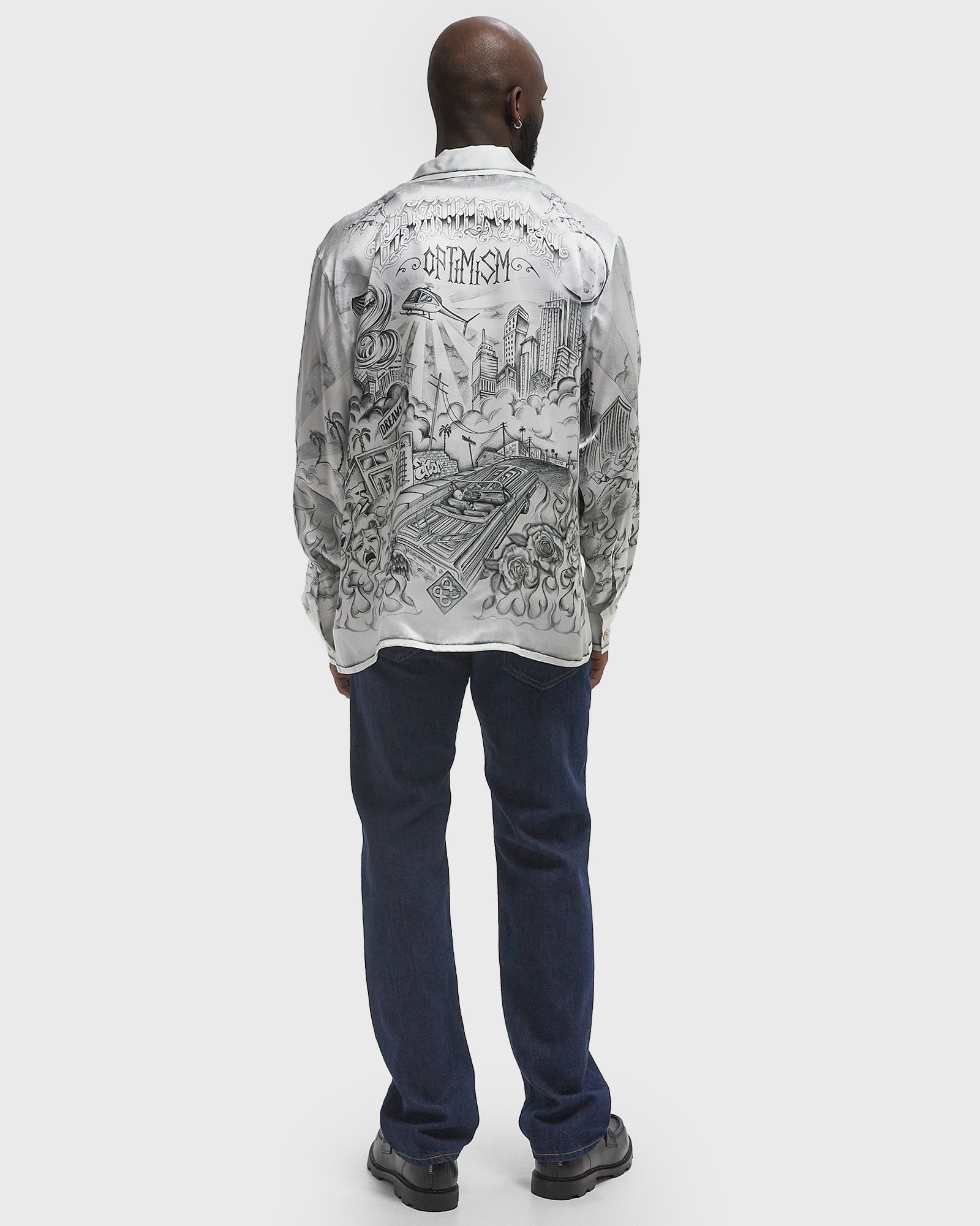 LONG SLEEVE CUBAN COLLAR SHIRT