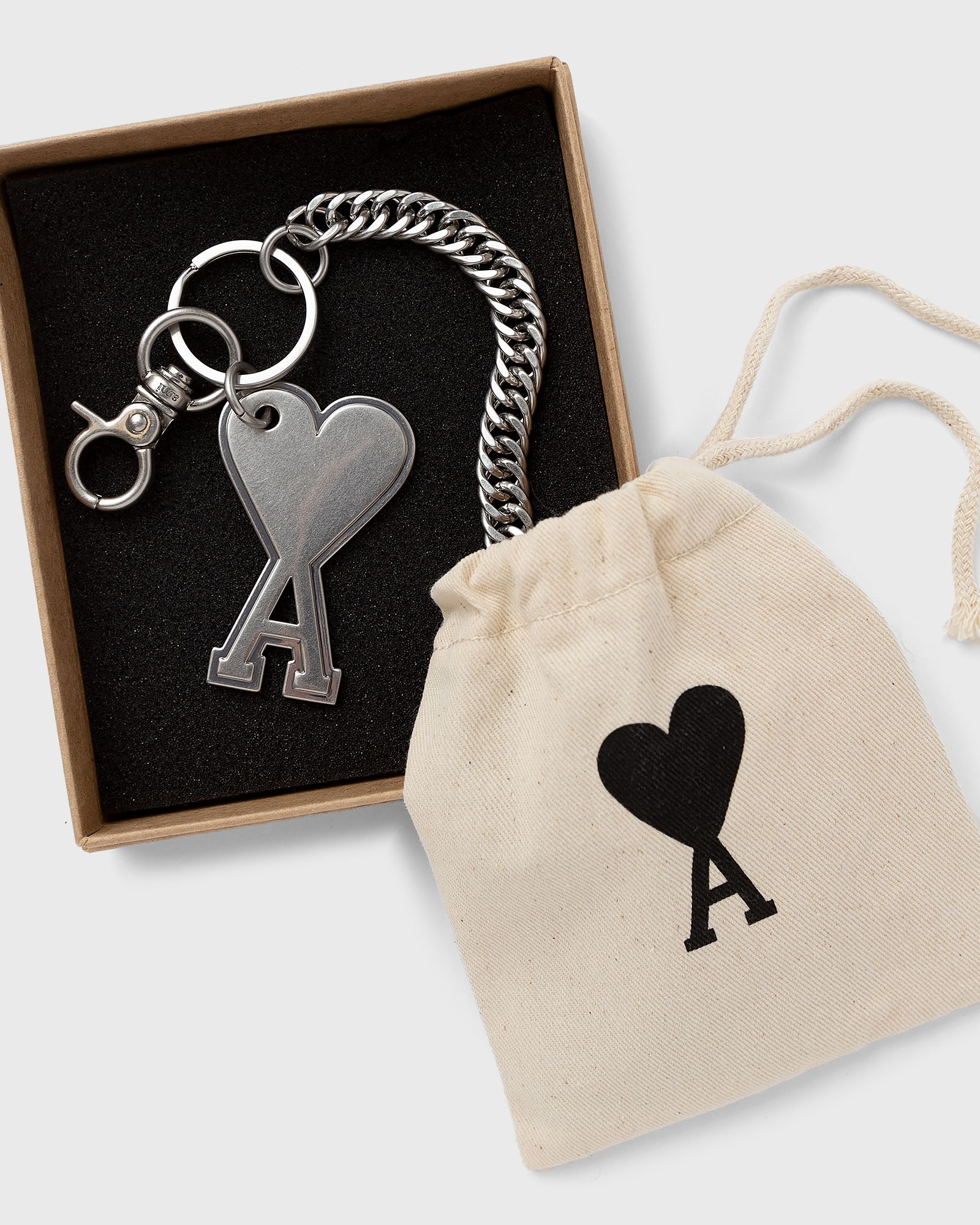 AMI Paris AMI DE COEUR CHAIN KEYRING Silver | BSTN Store