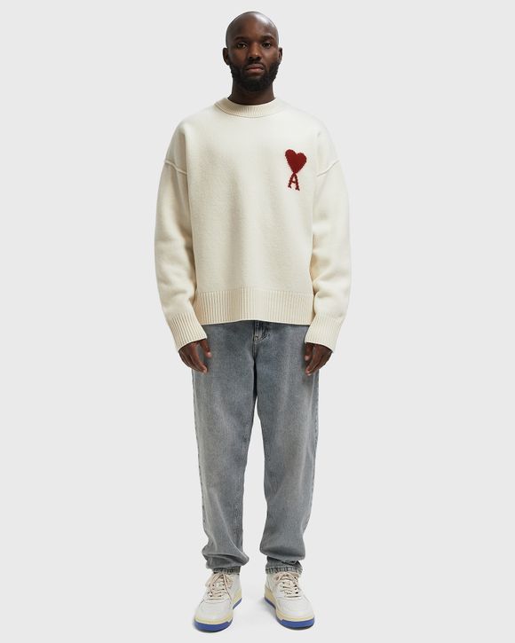 AMI Paris AMI DE COEUR CREWNECK SWEATER Beige | BSTN Store