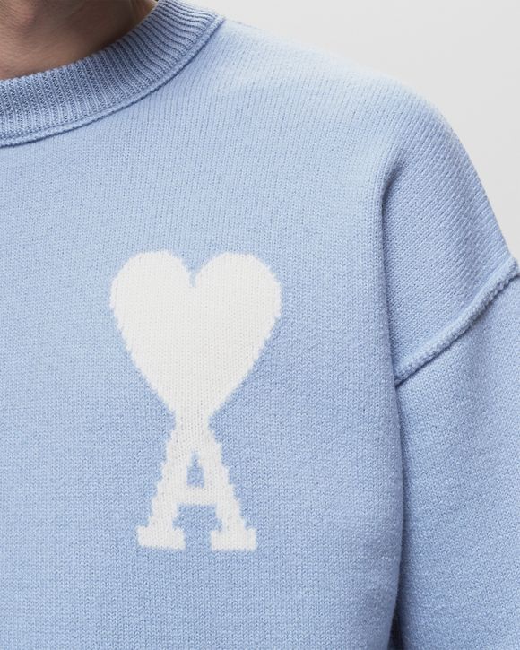 AMI Big Heart Wool Sweater Off White at