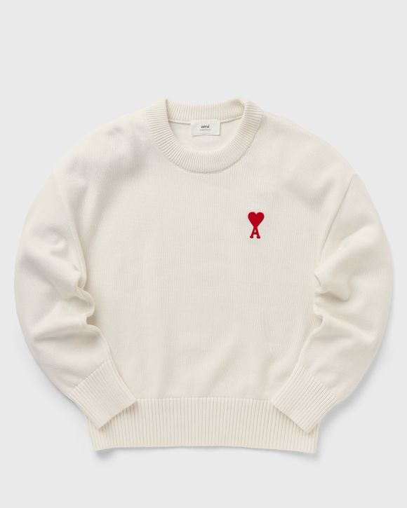 Off White/ Red Red Ami De Coeur Sweater | AMI PARIS