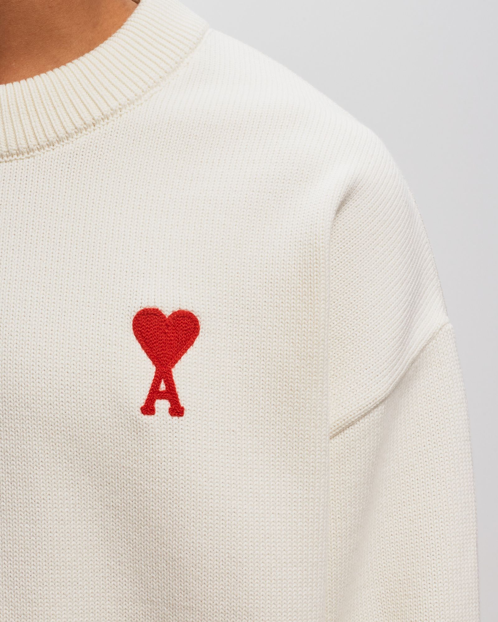 N*C様 AMI Paris AMIParisLogoWoolKnitCrewneckWh