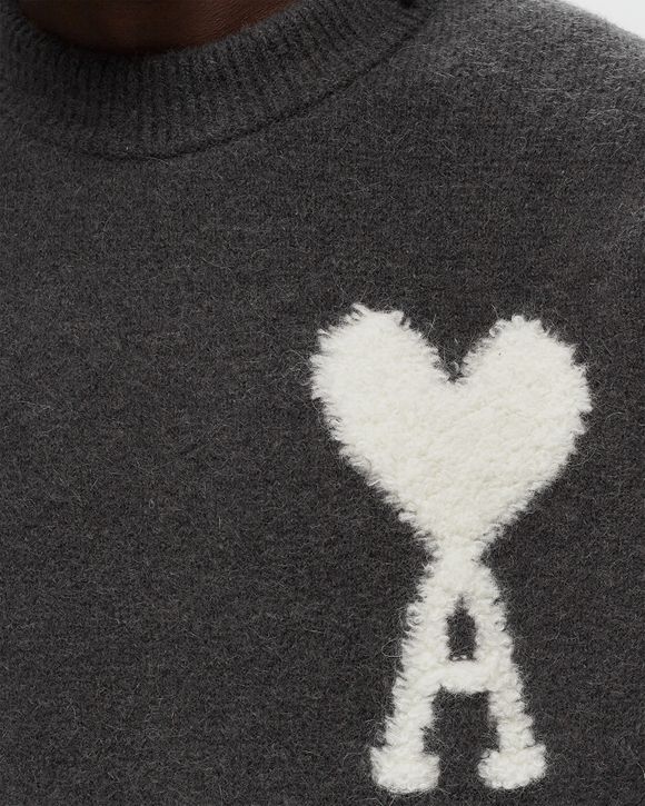 AMI Paris OFF-WHITE AMI DE COEUR CREW NECK SWEATER Grey