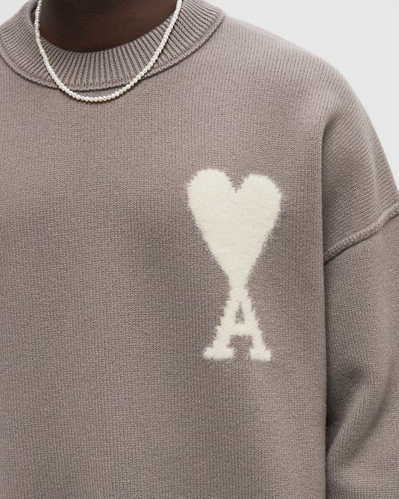 AMI Paris BOXY OFF WHITE ADC SWEATER Grey | BSTN Store
