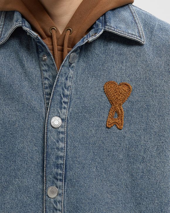 OVERSHIRT WITH KNITTED AMI DE COEUR