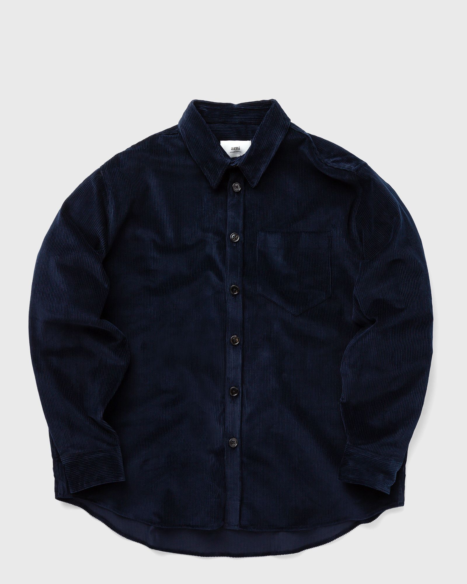 AMI Paris - oversize overshirt with patch pocket men overshirts blue in größe:m