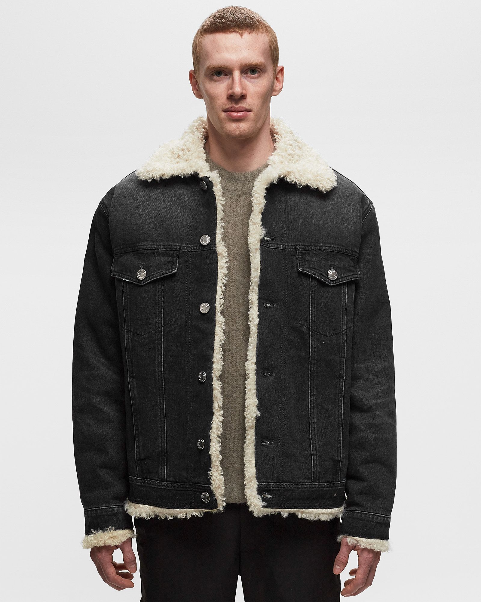 TRUCKER JACKET LINED WITH SYNTHETIC FUR