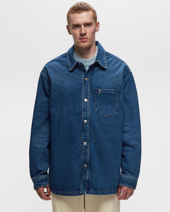 OVERSHIRT WITH AMI DE COEUR METAL STUD