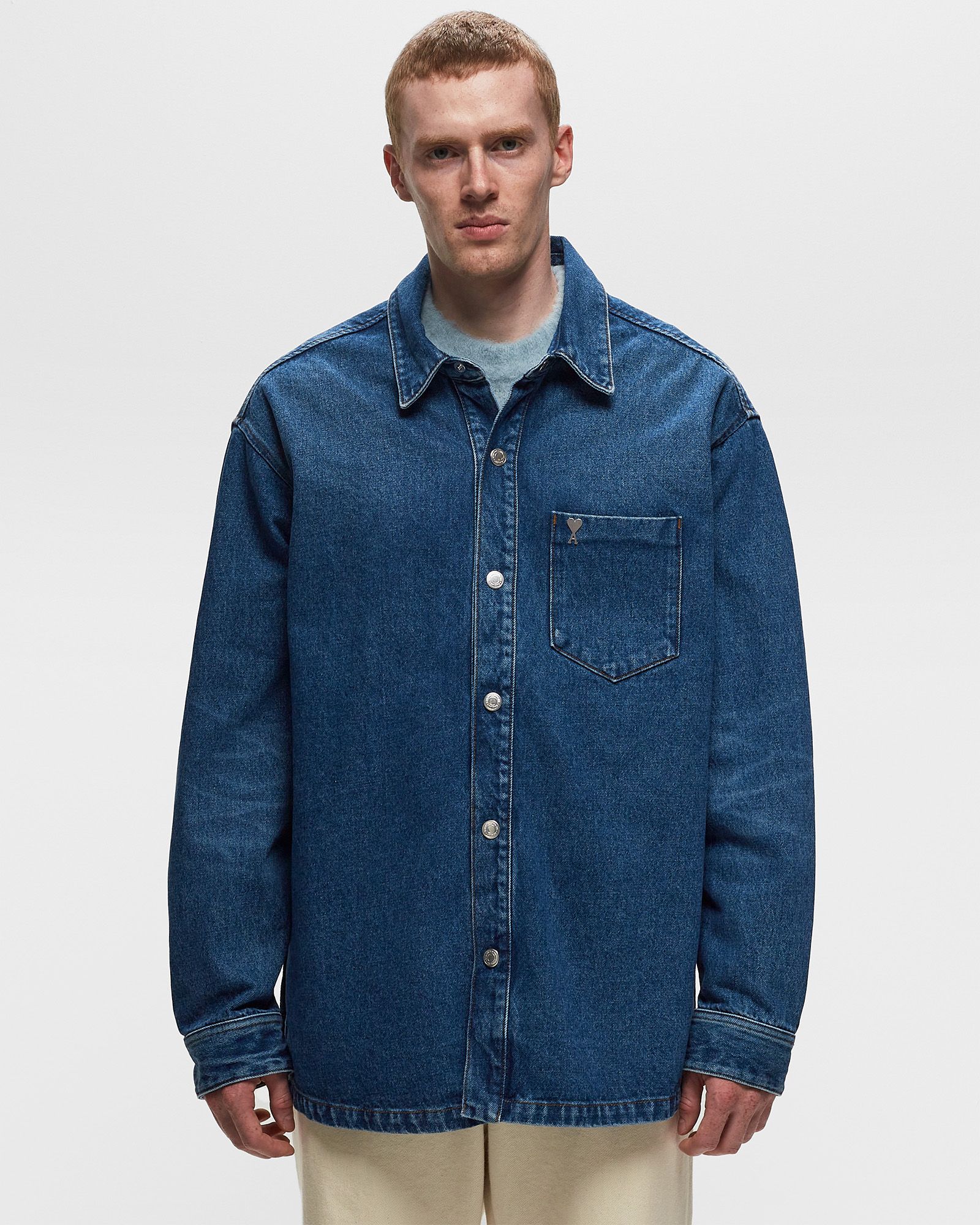 OVERSHIRT WITH AMI DE COEUR METAL STUD