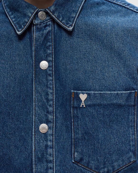 OVERSHIRT WITH AMI DE COEUR METAL STUD