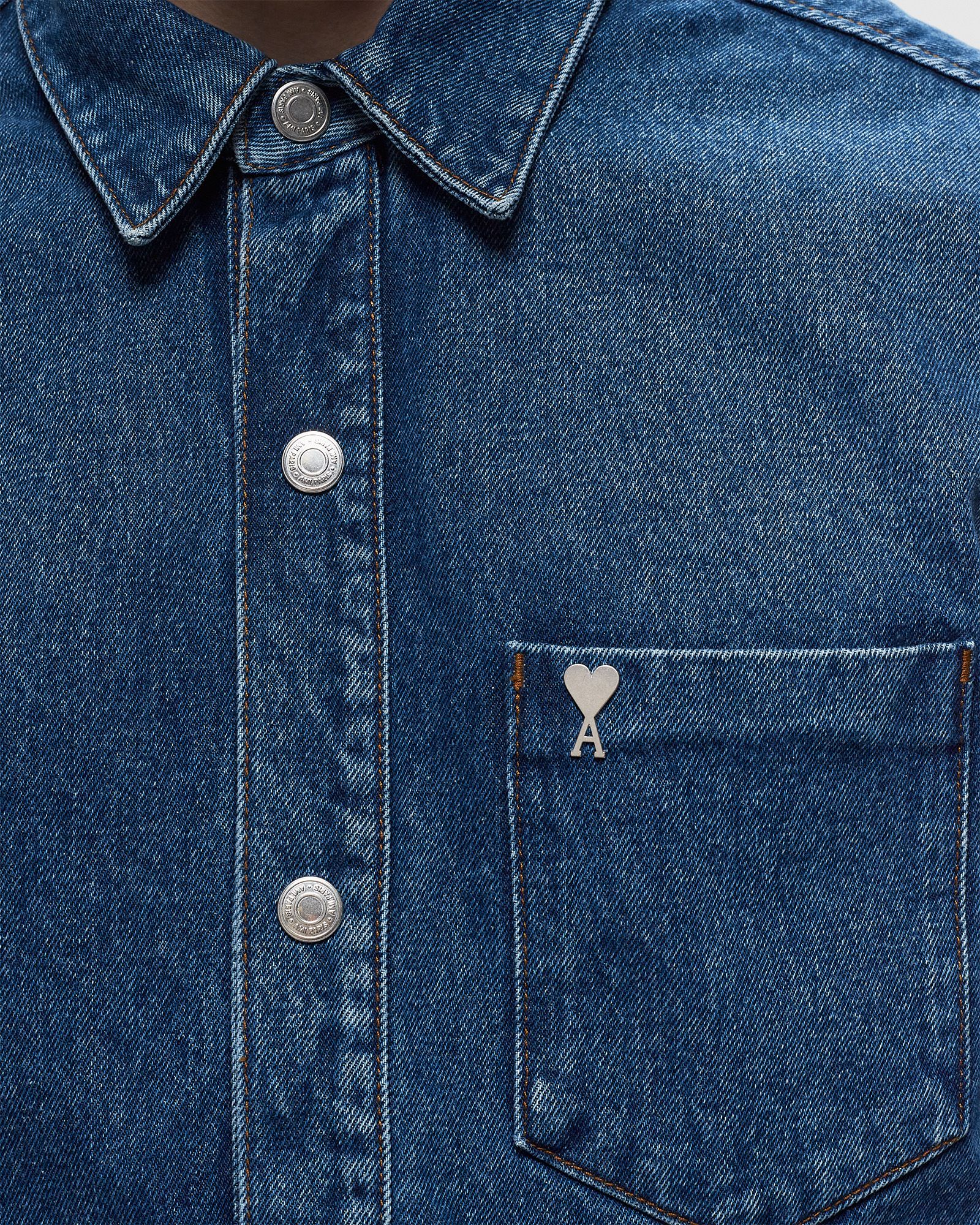 OVERSHIRT WITH AMI DE COEUR METAL STUD