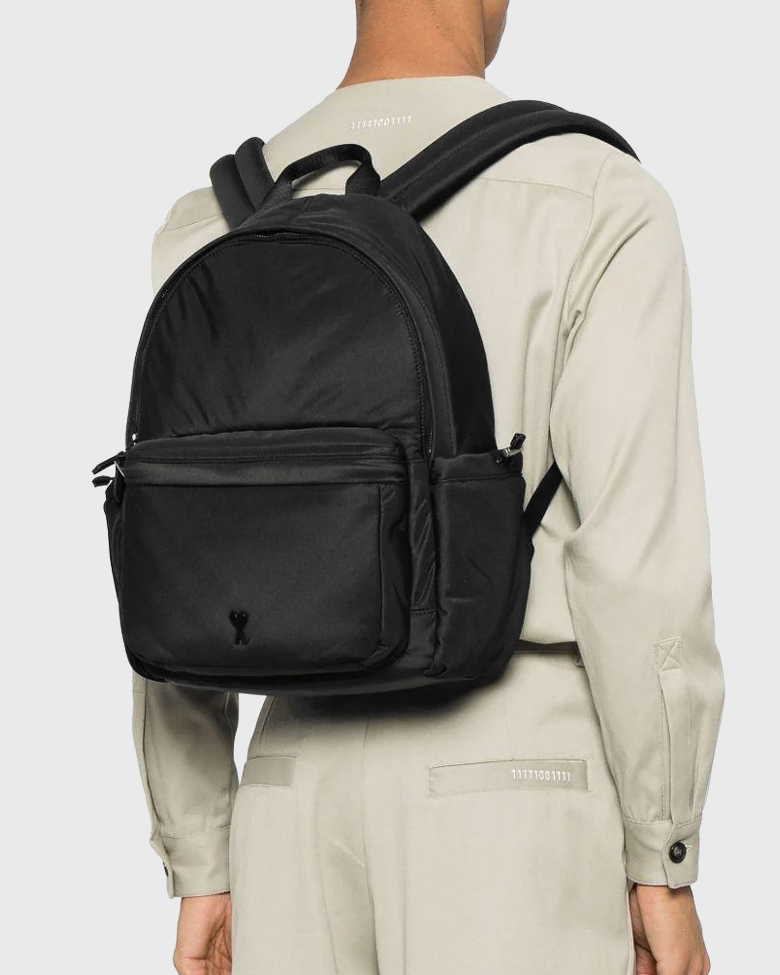 AMI Paris NYLON AMI DE COEUR BACKPACK Black | BSTN Store