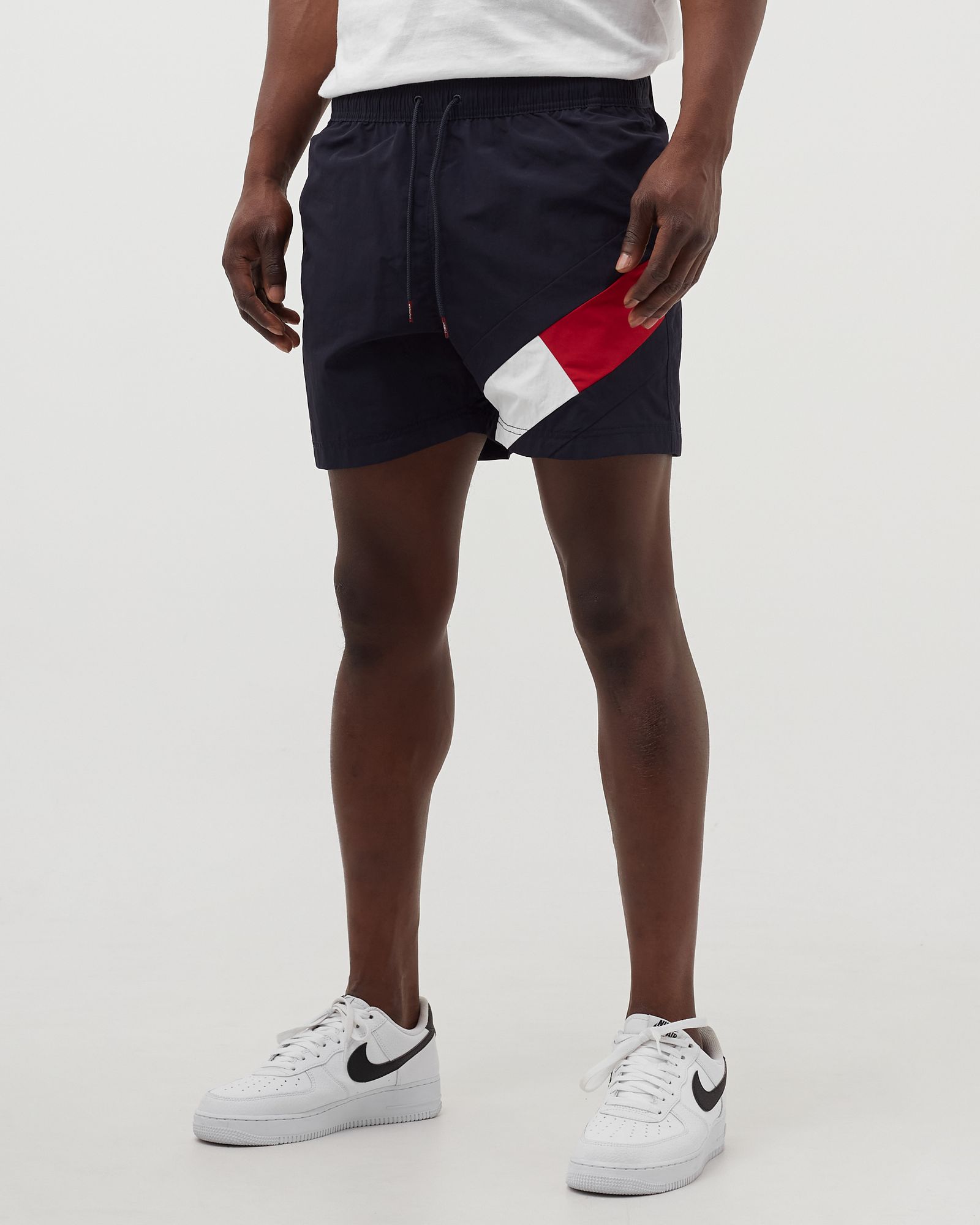 COLOUR-BLOCKED SLIM FIT MID LENGTH SWIM SHORTS
