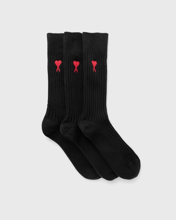 AMI Paris THREE PACK AMI DE COEUR SOCKS Black - BLACK