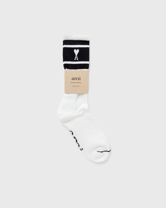 AMI Paris AMI DE COEUR STRIPED SOCKS Black | BSTN Store